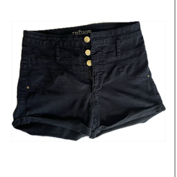 Women’s Black Refuge High-Waisted Shorts - Picture 1 of 3